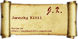 Janszky Kitti névjegykártya